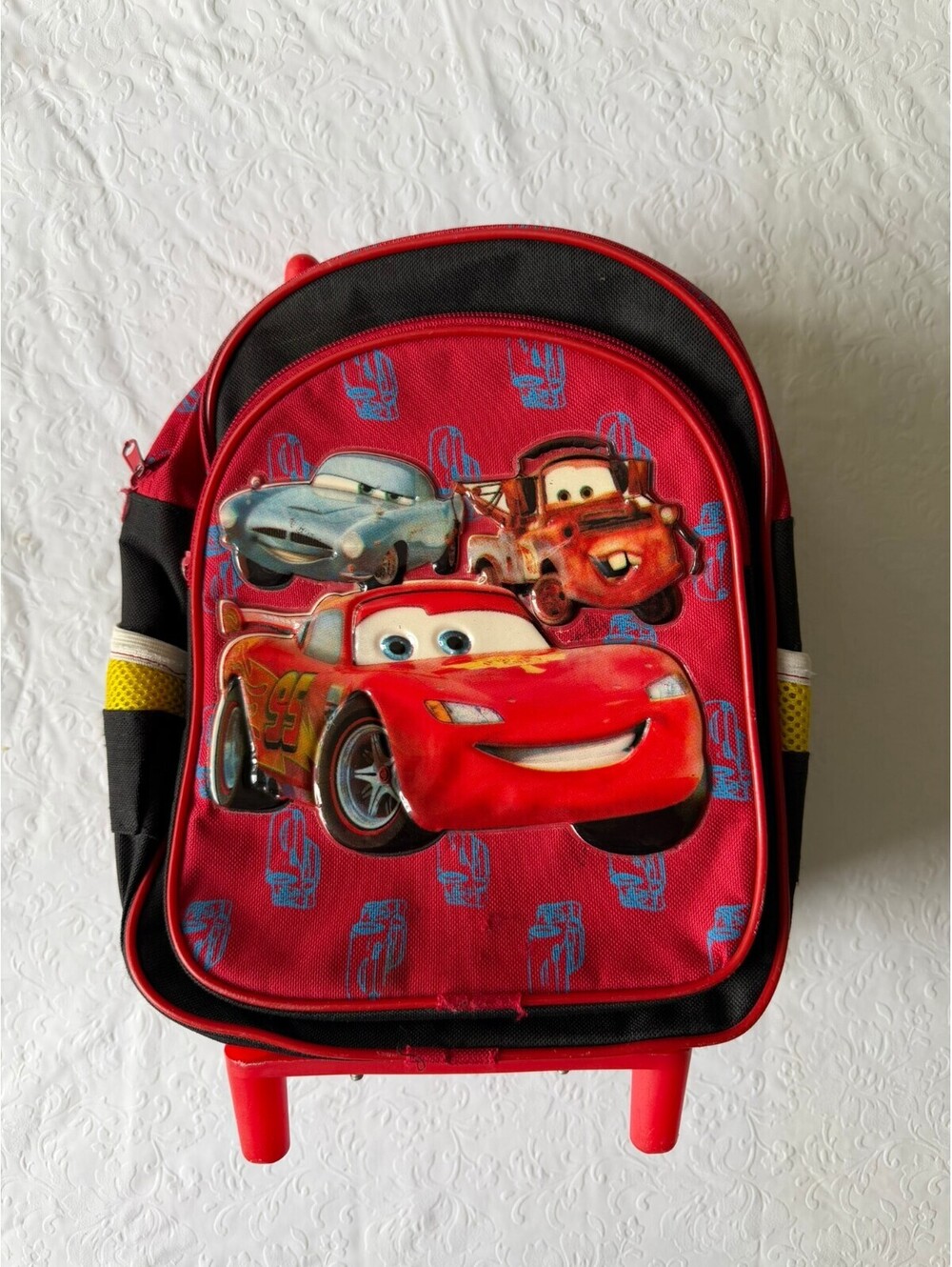 Disney Pixar Cars Lightning McQueen Mater 12" Rolling Backpack Kids Trolley Bag